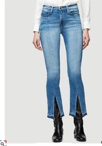 Frame Le Nouveau Straight Crop Jean with  Front Slits